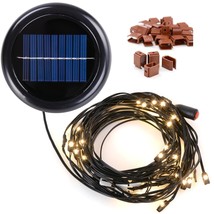 30 Led Warm White Solar Light Fit 6-Rib 8Ft 9Ft Wooden Outdoor Patio Umb... - £31.46 GBP