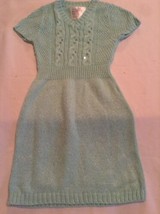 Christmas Size 7 Justice sweater dress sequin metallic green Girls - $13.59