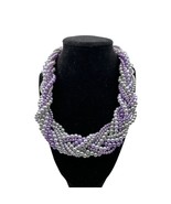 Sophia Collection Shades of Purple and Gray Statement Necklace 17 inch Drop - £14.77 GBP