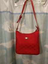 Rosetti Red Shoulder Handbag Cloth And Faux Leather Adjustable Strap  - £14.05 GBP