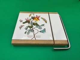 Portmeirion BOTANIC GARDEN Slender Columbine Cheese Board &amp; Slicer - $49.99