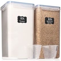 Extra Large Food Storage Containers With Airtight Lids, Set Of 2 (8.5L /... - £49.35 GBP