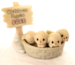 Precious Moments Sugar Town CHRISTMAS PUPPIES FREE Figure 528064 Retired... - $10.99