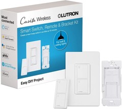White P-Pkg1Ws-Wh Lutron Caseta Switch And Remote-Wireless Control | 3-Way - £66.34 GBP