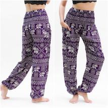 Purple Elephant Pants Harem Pants Boho Pants - £14.38 GBP
