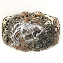 VTG Raised Horse Bowing Saddle Buckle Rodeo Cowboy Western Rancher Ridin... - £38.75 GBP
