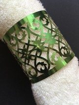 100pcs Metallic Paper Green Laser Cut Towel Wrappers,Napkin Rings - £26.75 GBP