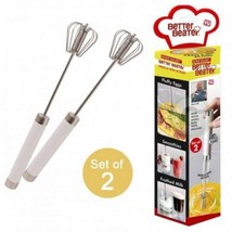 Home Smart Better Beater Egg Press &amp; Spin Whisks Smoothies Frothed Milk - £28.05 GBP