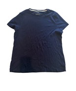 Talbots Womens Navy Blue Pima Cotton Crew Neck Short Sleeve T-Shirt XL - $11.84