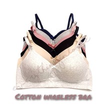 Women Cotton Light Padded Comfortable 3 hook Band No Wire Wire Free Wire... - $20.54+