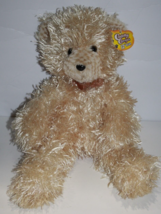 Proud Toy Teddy Bear Sits 12&quot; Beige Plush Gold Bow 15&quot; Soft Long Leg Stu... - $21.29