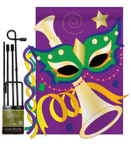 Mardi Gras - Applique Decorative Metal Garden Pole Flag Set GS118001-P2 - £24.08 GBP