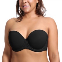 DELIMIRA Womens 38F Underwire Contour Full Coverage Strapless Bra Black ... - £14.18 GBP