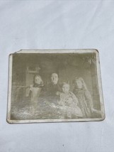 Antique Vintage Cabinet Card Photograph Older Woman Children KG JD - $184.34 MXN