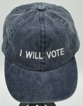 I Will Vote Embroidered Vintage Cotton Twill Adult Blue Adjustable Dad C... - $14.46