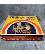 17 Piece Vintage Green White Akro Agate Octagon Toy Dishes in Original Box - $273.52 CAD