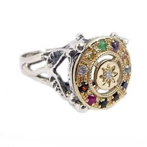 Kabbalah Ring with Priestly Breastplate Stones Silver 925 Gold 9k Hoshen... - $362.34