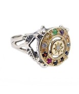 Kabbalah Ring with Priestly Breastplate Stones Silver 925 Gold 9k Hoshen Diamond - $362.34