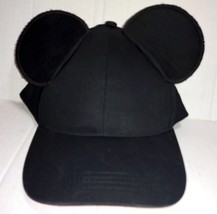 Mickey Mouse Ears Black Red Adult Size Disney Baseball Cap Hat - $9.50