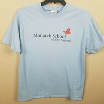 Monarch School of New England T Shirt Size Large Blue Crew Neck Short Sl... - $9.89