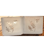 PartyLite Frosted Square Glass Fern Votive Candle Holder Set of 2 New in... - £20.42 GBP