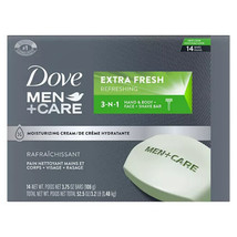 Dove Men+Care Body and Face Bar Soap, Extra Fresh (3.75 oz., 14 ct.) - £19.98 GBP