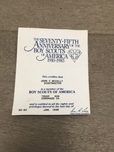 Boy Scout BSA 75th Anniversary Scoutmaster Troop 806 Membership Card Cor... - $10.00