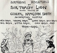 Sir Toady Lion 1897 Advertisement Victorian General Napoleon Smith DWFF11 - £23.18 GBP