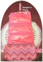 Chevron Hanging Travel Organizer Bag 4 Sections Makeup Toiletry Cosmetic Jewelry - £7.90 GBP