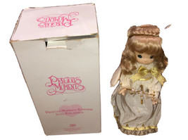 Precious Moments Vintage Blonde Angel Holding Star Tree Topper &amp; Braided... - $41.78