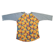 LuLaRoe Randy Disney Collection Mickey Top Gray Raglan Casual L Animal Kingdom - £16.89 GBP