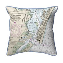 Betsy Drake Ocean City Inlet, VA Nautical Map Large Corded Indoor Outdoor - $54.44