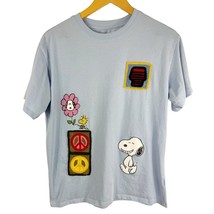 Peanuts Snoopy Juniors Crochet Patch T-Shirt Woodstock Keep on smiling M... - £13.39 GBP