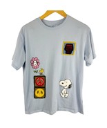 Peanuts Snoopy Juniors Crochet Patch T-Shirt Woodstock Keep on smiling M... - £13.39 GBP