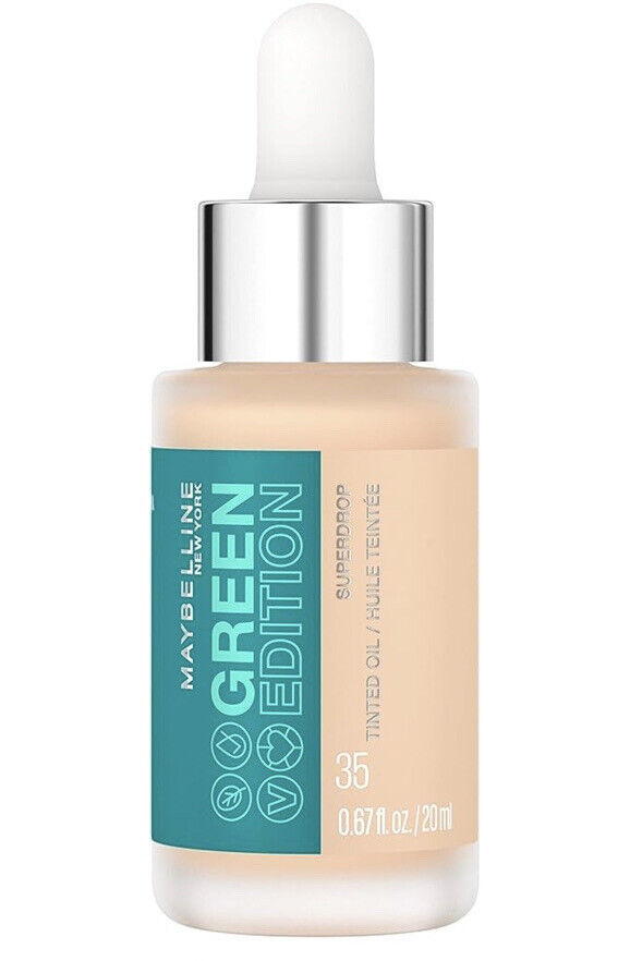MAYBELLINE Green Edition Superdrop Tinted Oil Makeup Adjustable Foundation 35.