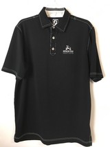 FOOTJOY Golf Shirt Men's L Athletic Fit Black Southern Oaks Logo - $19.79