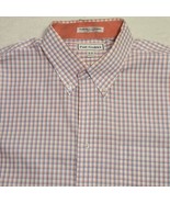 Paul Fredrick Shirt Mens 18 34 Classic Fit Non Iron Dress Button Down Plaid - $26.33 CAD
