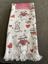 Ladinne Set 2 Valentine Oversized Kitchen Towels Turkish Cotton Cats Kit... - £13.62 GBP