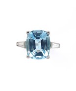 Platinum 4.71 Carat Genuine Natural Aquamarine and Diamond Ring (#J6509) - £2,234.27 GBP