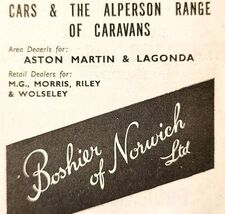 1954 Boshier Of Norwich Print Error Dealer Advertisement Automobilia E89G2 - $28.01 CAD