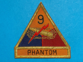 POST WWII, U.S. ARMY, OCCUPATION PERIOD, 9th ARMORED DIVISION, PATCH, BU... - $34.65