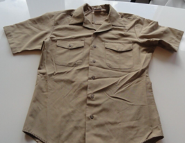 Us Navy Usn Originals Uniform Short Sleeve Khaki Tan Uniform Shirt Medium - £18.42 GBP