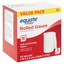 Equate Rolled Gauze, Value Pack, 5 Count _ General Detox &amp; Support Cuts.. - £10.27 GBP