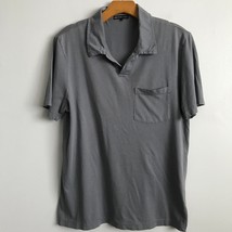 James Perse Polo Shirt Men S Gray Basic Slub Short Sleeve Collared Neck Pullover - £28.72 GBP