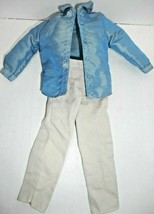 KEN DOLL Fashion Avenue 1980&#39;S Blue Jacket &amp; Date Night Khaki Color Jeans - £17.97 GBP