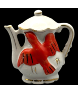 Vintage Toothpick Holder Red Cardinal Bird Teapot Japan Porcelain Pitche... - $8.60