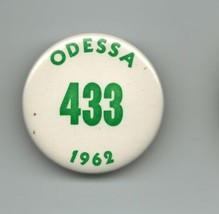 Vtg 1962 Odessa Texas Rodeo Contestant Pin 433 Pinback Bob Eidson - £7.98 GBP