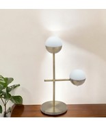69&quot; Brass Metal Bedside Table Lamp With Off White Globe Shade - $8,044.31 MXN