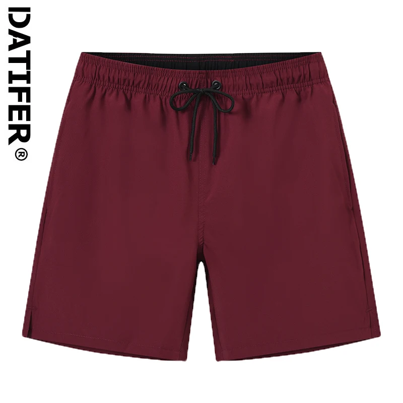Datifer Summer 2024 Mens Shorts Solid Color Gym Mesh Liner With Zipper Pockets - £19.59 GBP