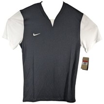 Mens Black Athletic Shirt Nike Football Soccer Breathable Workout T-Shirt Large - £22.84 GBP